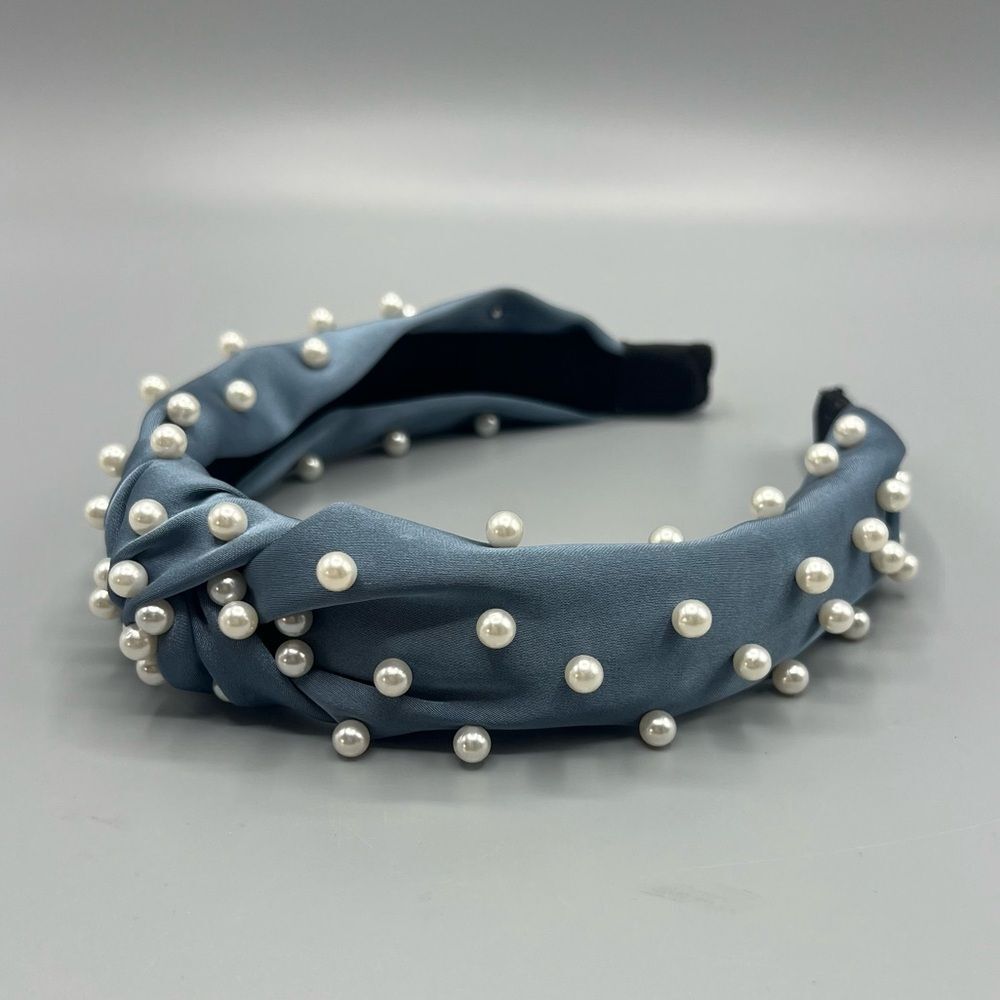 Arthur Jane Claire Blue Pearl-Studded Headband